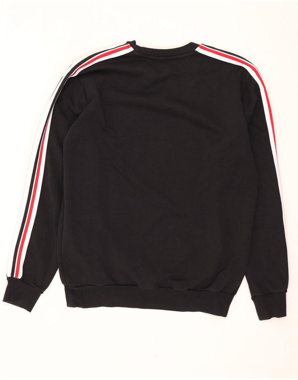 Zara Mens Sweatshirt Jumper Large Black Striped Cotton