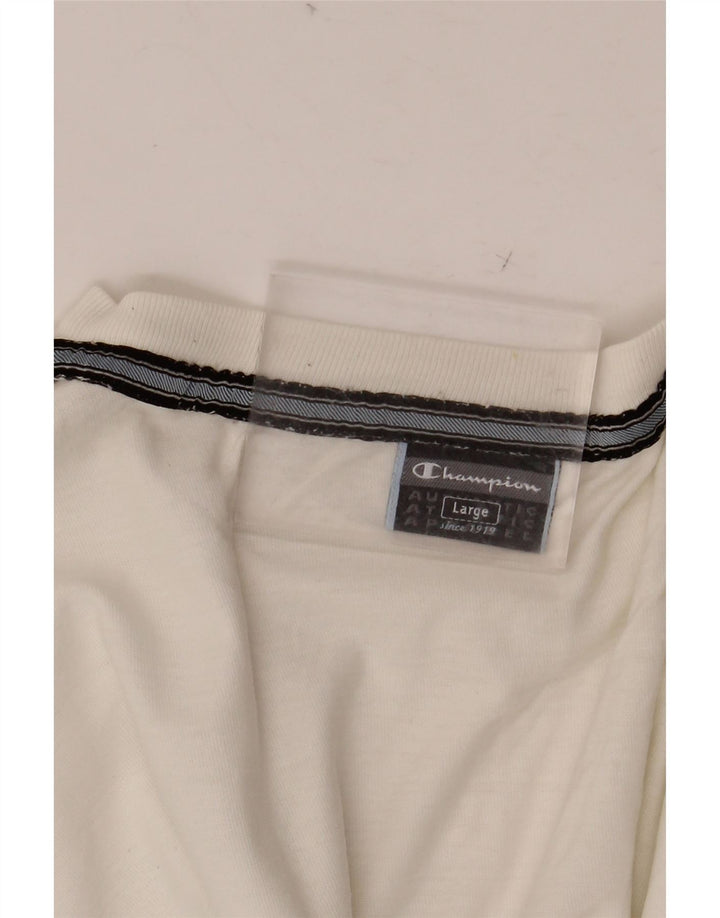 CHAMPION Womens Graphic T-Shirt Top UK 16 Large White