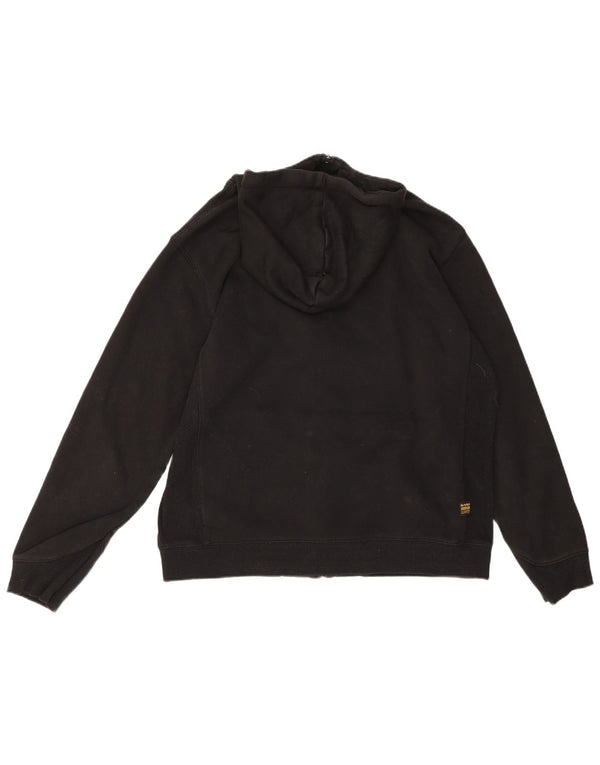 G-Star Mens Zip Hoodie Sweater XL Black Cotton