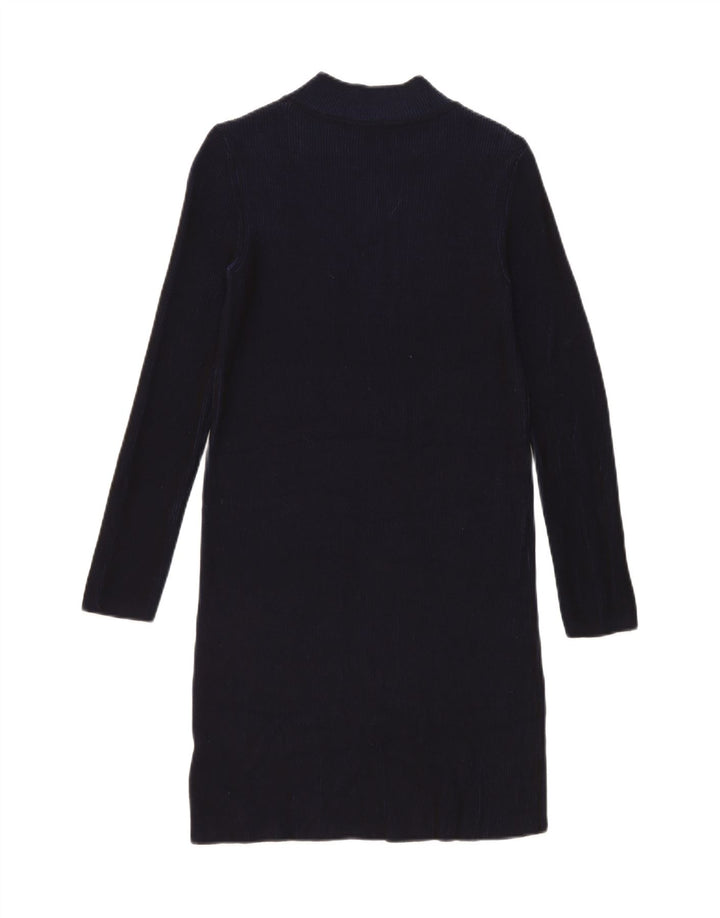 Phase Eight Womens Long Sleeve Shift Dress UK 12 Medium Navy Blue Viscose