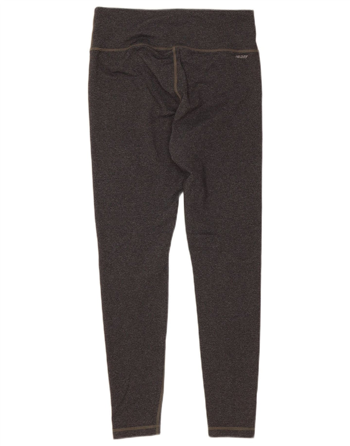 NEW BALANCE Womens Capri Leggings UK 12 Medium Grey Flecked Polyester