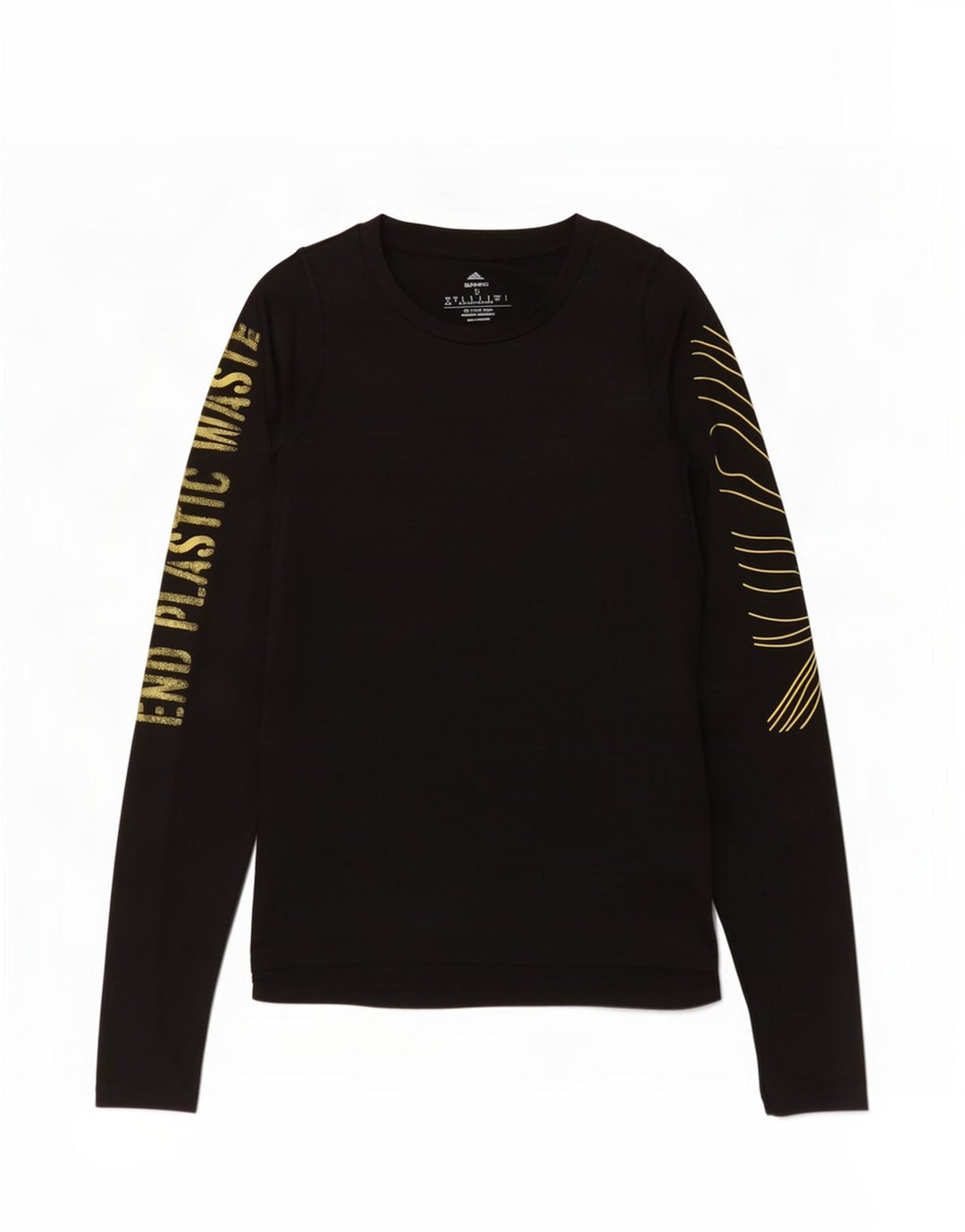Adidas Womens Graphic Top Long Sleeve UK 8/10 Small Black Polyester
