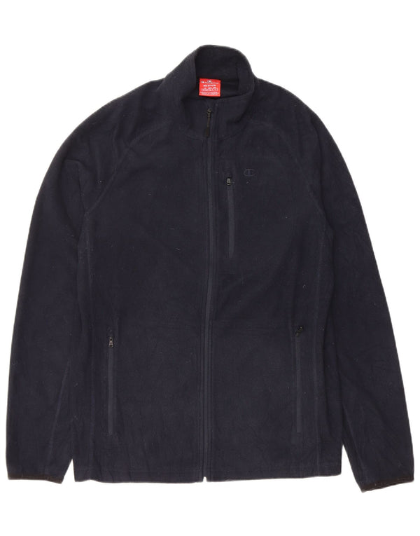 Champion Womens Fleece Jacket UK 14 Medium Navy Blue Polyester