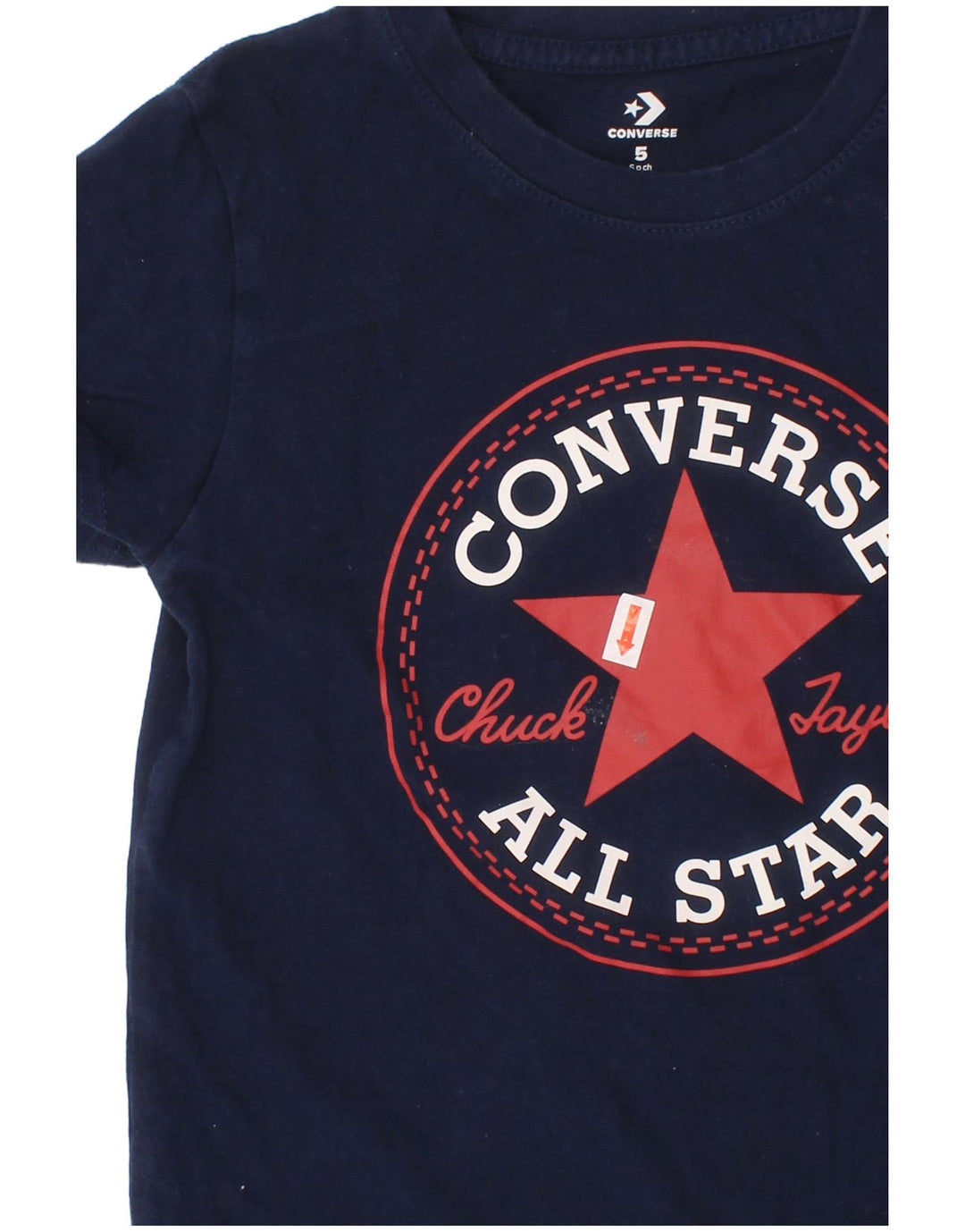 CONVERSE Boys Chuck Taylor Graphic T-Shirt Top 4-5 Years Navy Blue Cotton