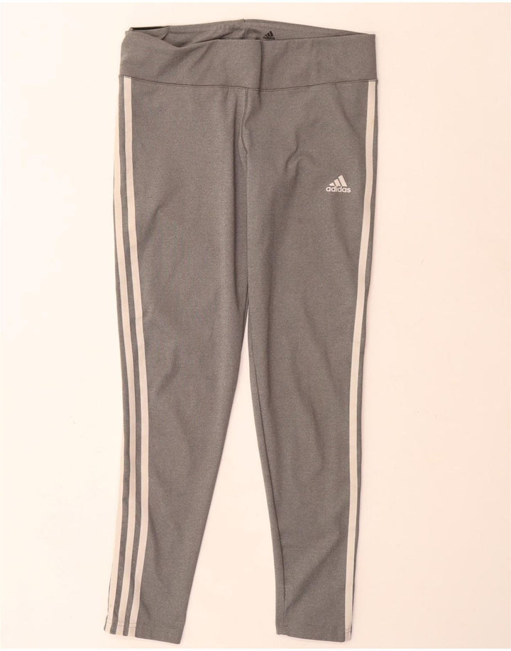 Adidas Womens Climalite Leggings UK 12/14 Medium  Grey Polyester