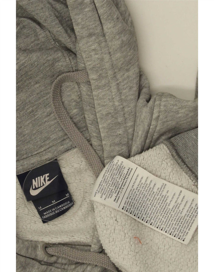 Nike Mens Graphic Hoodie Jumper Medium Grey Flecked Cotton