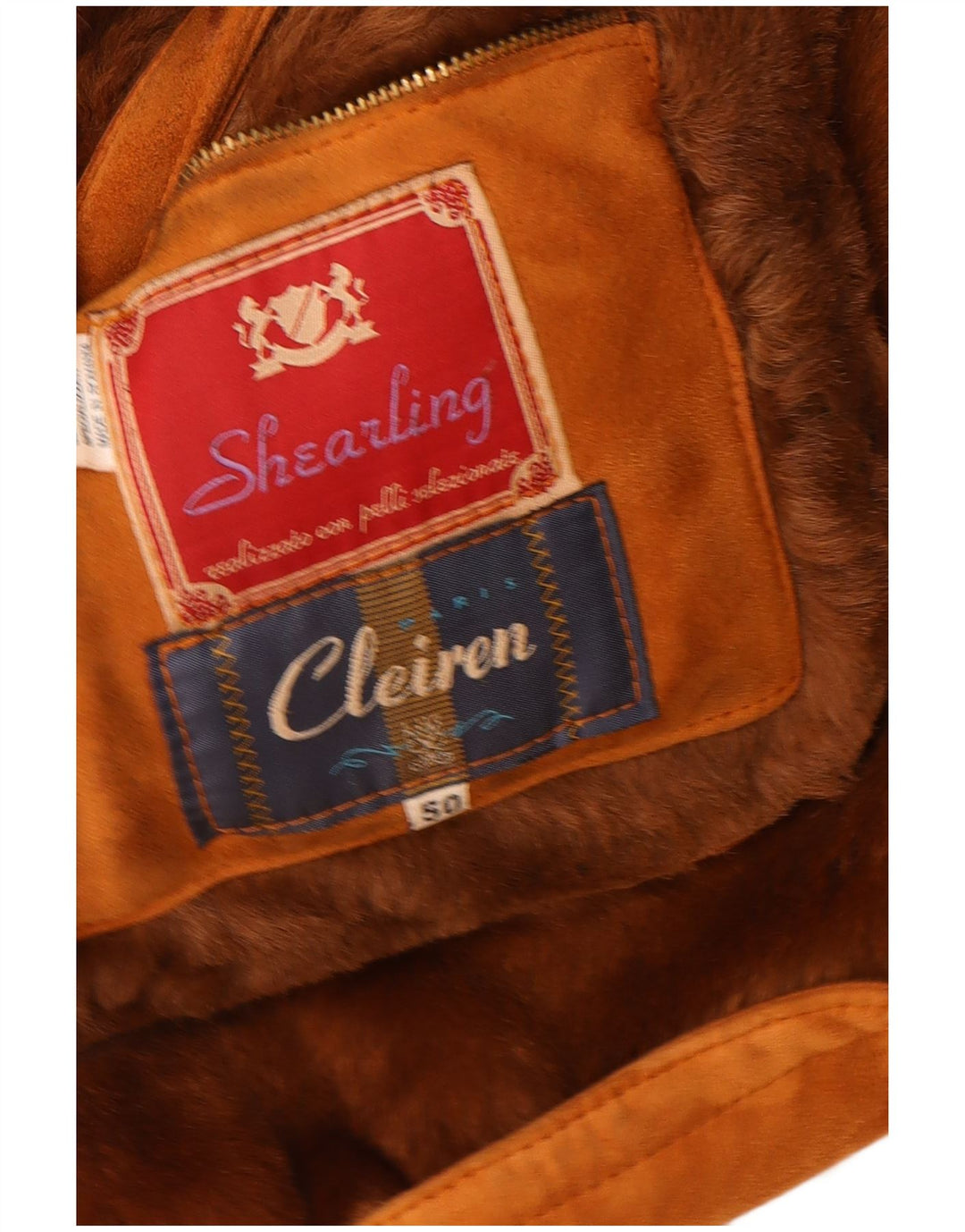 Cleiren Mens Shearling Overcoat IT 50 Large Beige Shearling