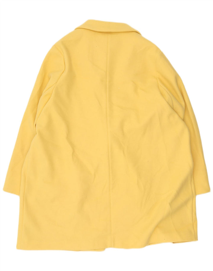 Marks & Spencer Womens Overcoat UK 24 4XL Yellow Cotton