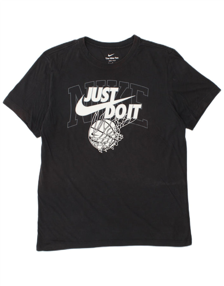 NIKE Mens Dri Fit Graphic T-Shirt Top Medium Black