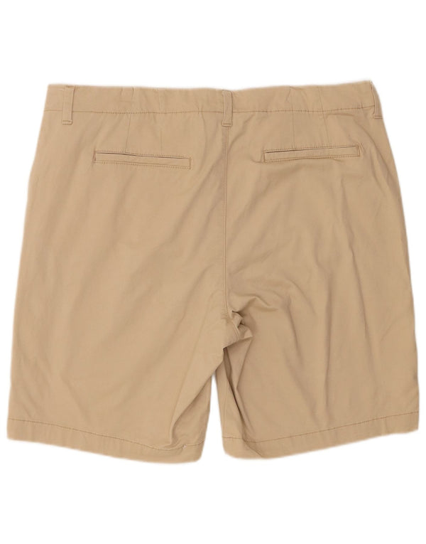 Lee Womens Mid Rise Regular Fit Casual Shorts US 18 2XL W38 Beige Cotton
