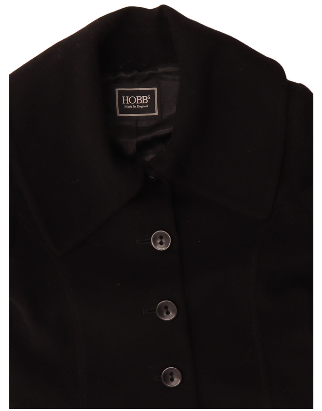 Hobbs Womens Overcoat UK 14 Medium Black Wool