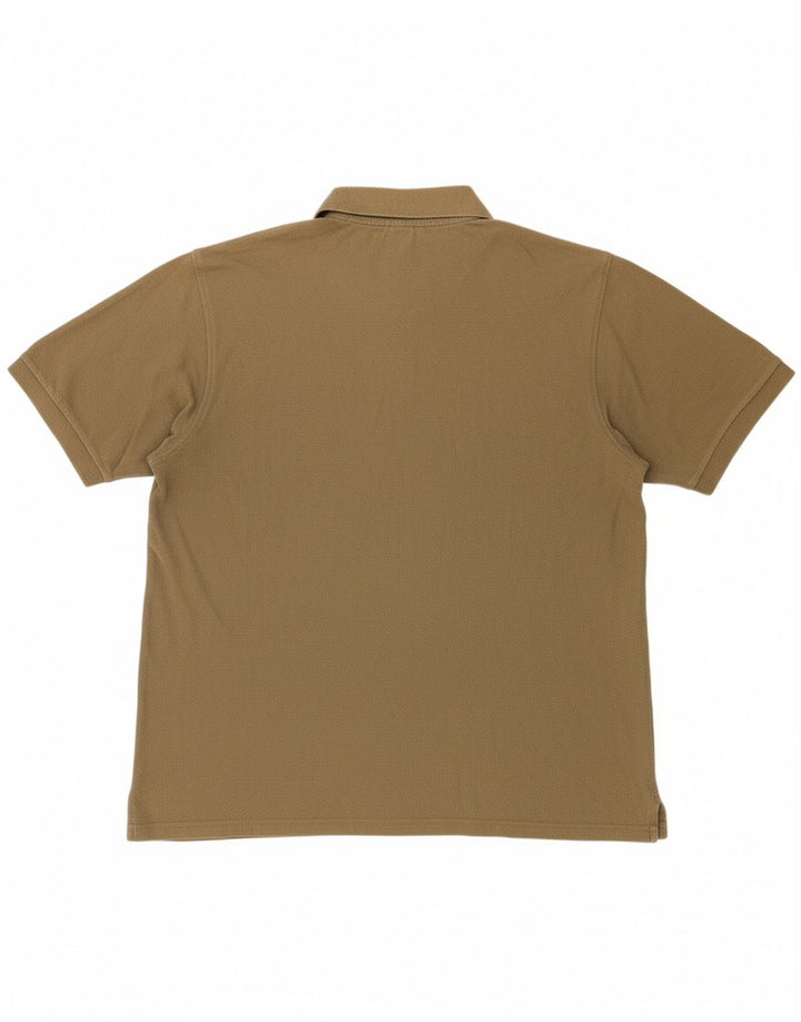 REEBOK Mens Polo Shirt Large Khaki Cotton