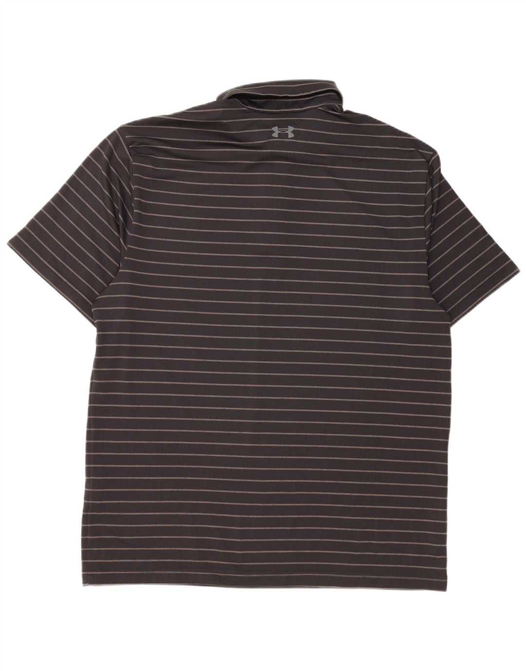 UNDER ARMOUR Mens Polo Shirt Large Black Striped Polyester