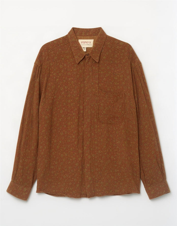 Tipo' S Mens Shirt XL Brown Floral