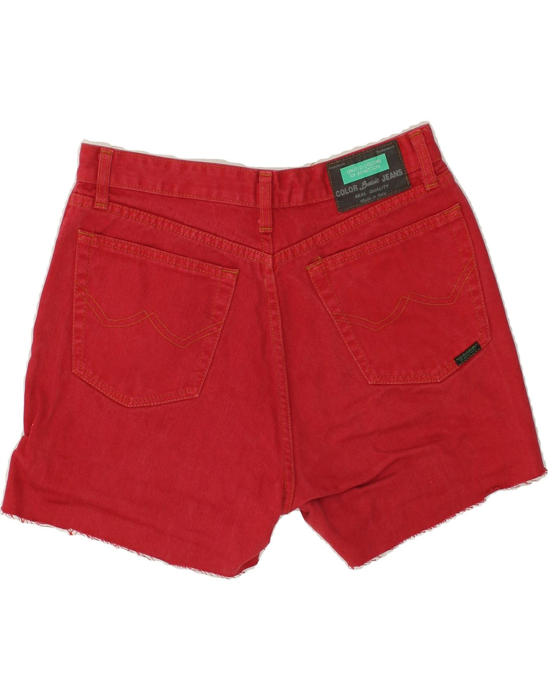 BENETTON Womens Denim Shorts W32 Large Red Cotton | Vintage Benetton | Thrift | Second-Hand Benetton | Used Clothing | Messina Hembry 