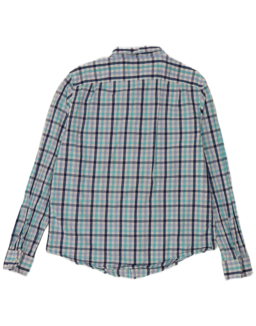 Nautica Mens Classic Fit Shirt Large Blue Check Cotton