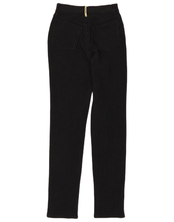 Replay Womens High Waist Casual Trousers W28 L32 Black Pinstripe Polyamide