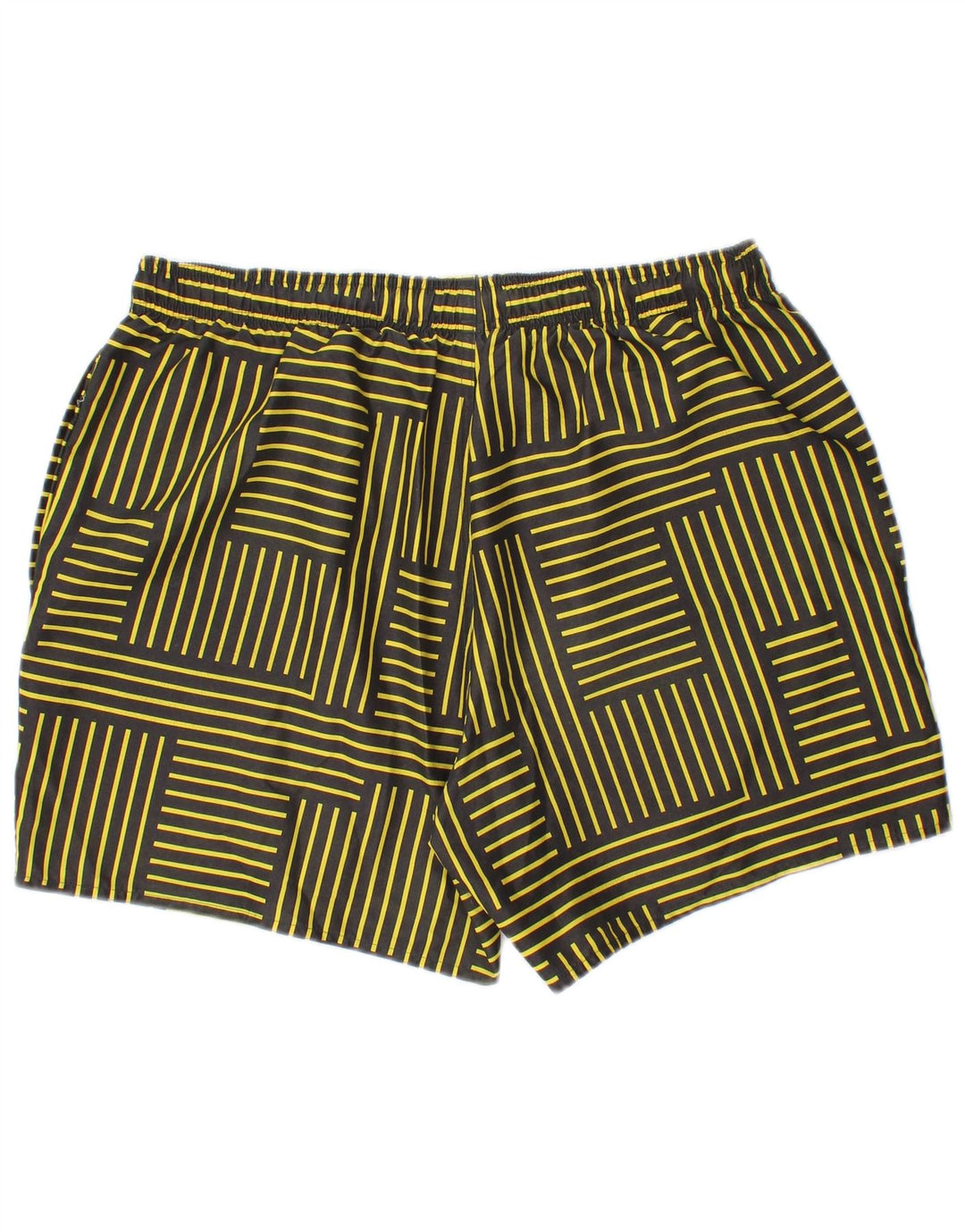 ADIDAS Mens Swimming Shorts Large Yellow Striped Polyester