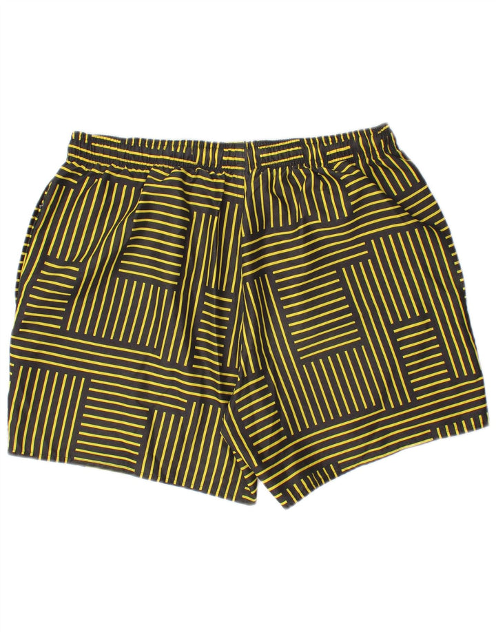 ADIDAS Mens Swimming Shorts Large Yellow Striped Polyester