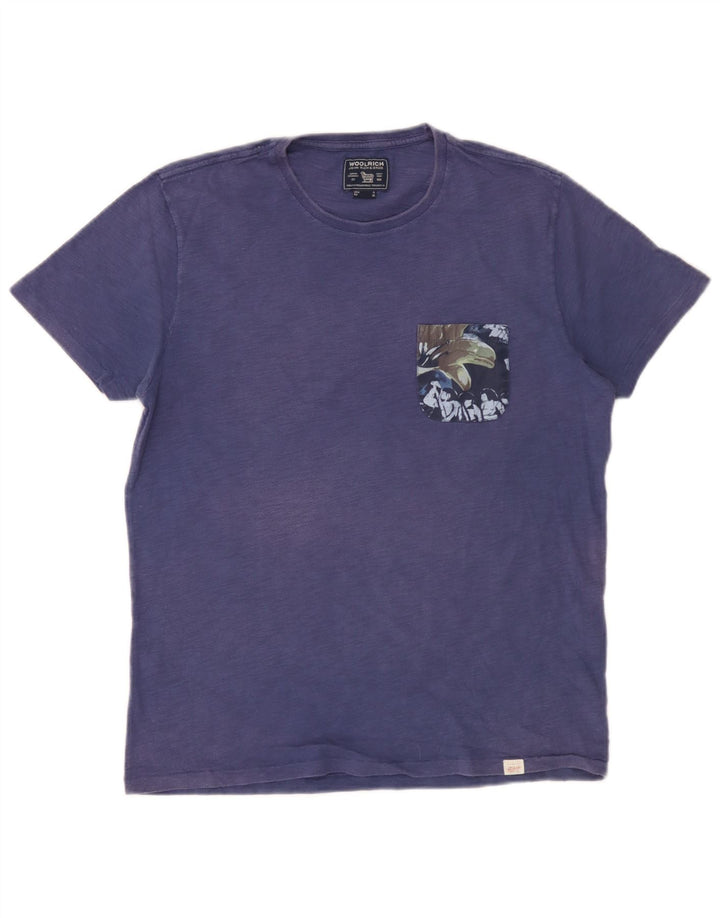 Woolrich Mens T-Shirt Top Medium Blue Cotton