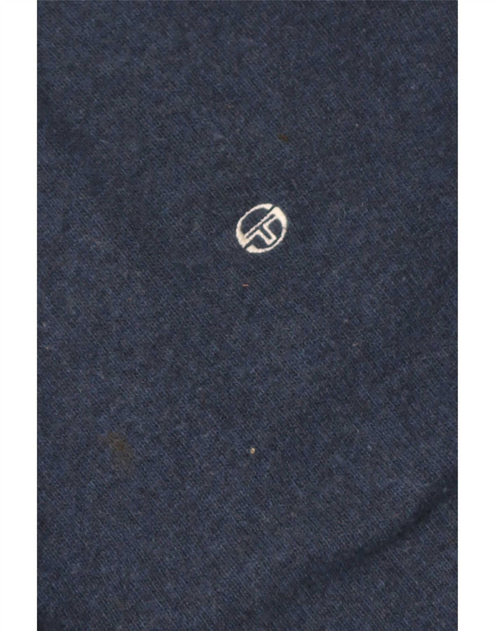 Sergio Tacchini Mens Roll Neck Jumper Sweater Large Navy Blue Wool