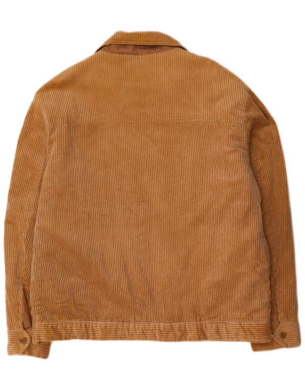 Zara Mens Sherpa Corduroy Jacket UK 44 2XL Beige Cotton