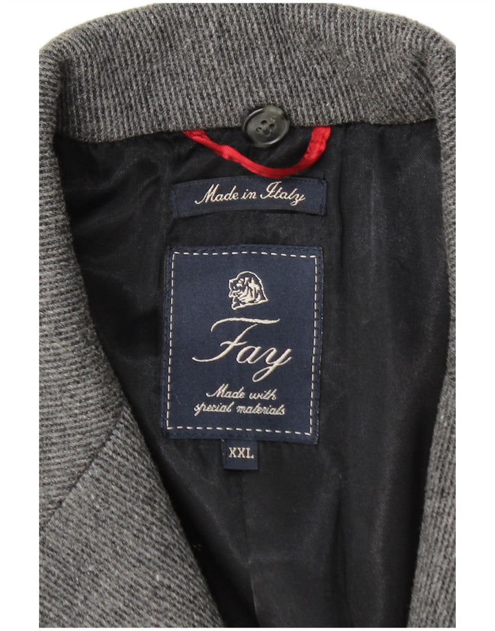 Fay Mens Overcoat UK 44 2XL Grey