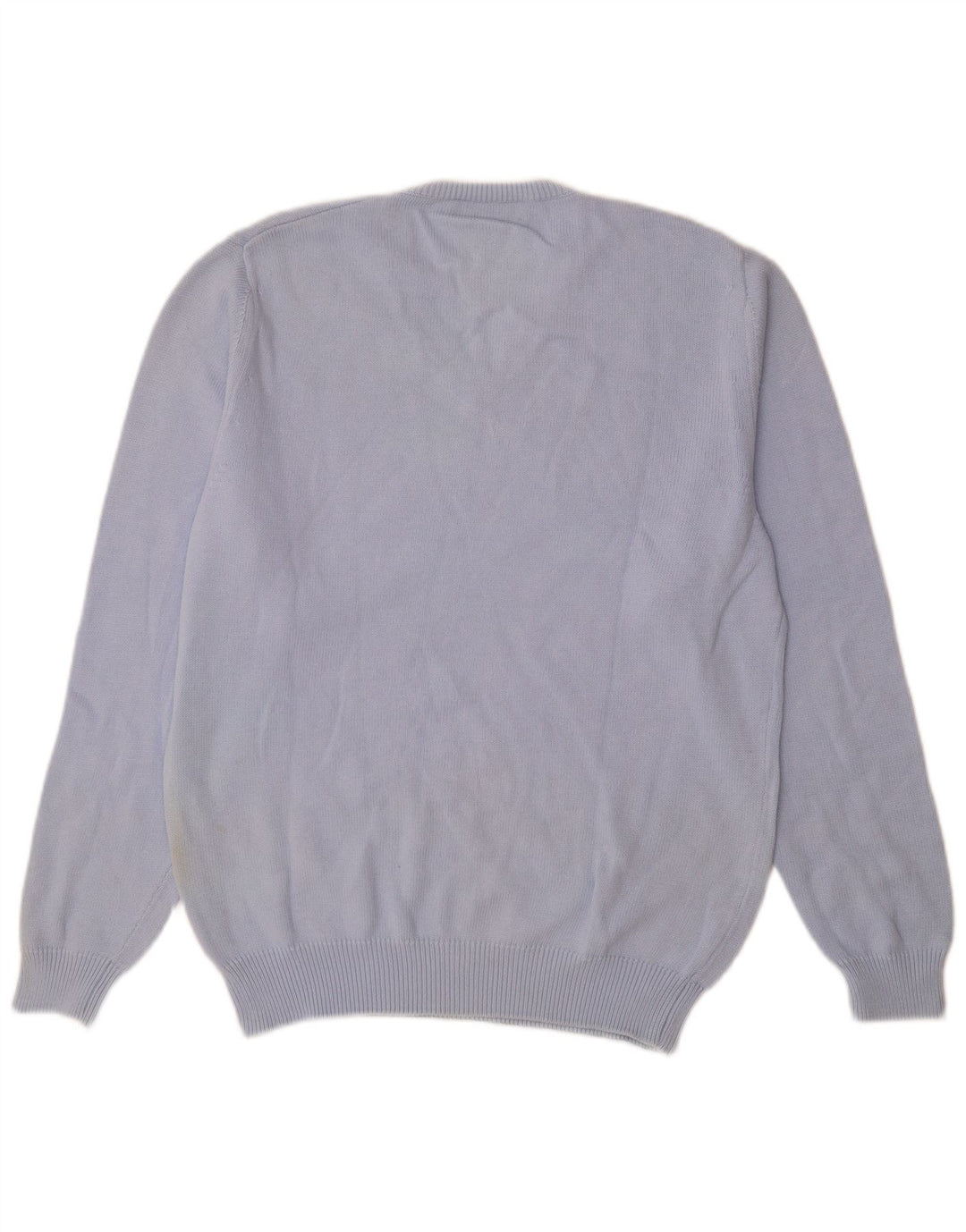 FRED PERRY Mens V-Neck Jumper Sweater Medium Blue Cotton