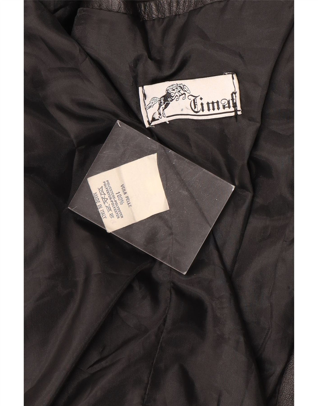 Vintage Mens Leather Coat Size 62 4XL Black Leather