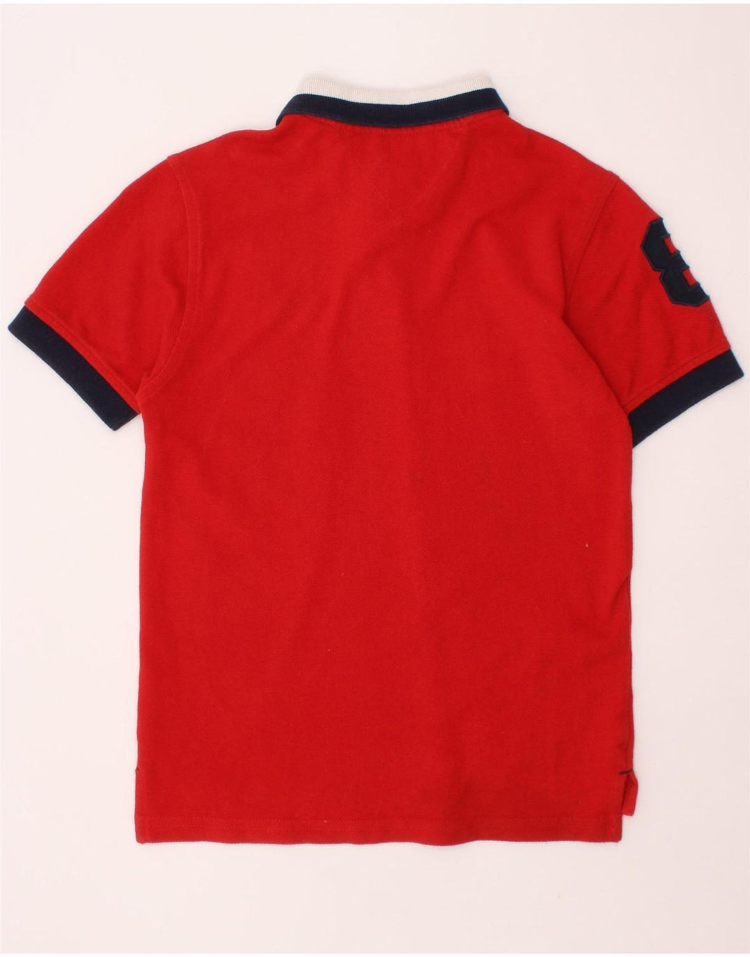 TOMMY HILFIGER Boys Graphic Polo Shirt 6-7 Years Red Cotton