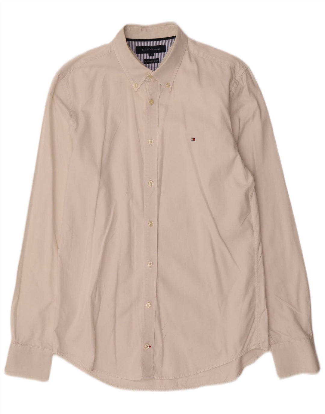 TOMMY HILFIGER Mens Shirt Large White Cotton