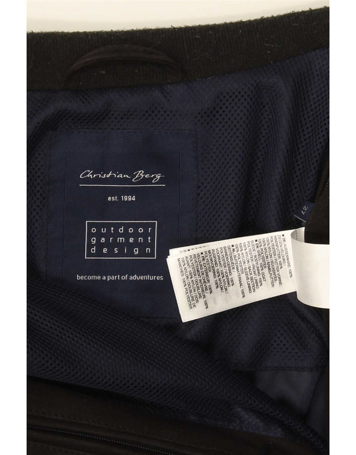 Christian Berg Mens Bomber Suede Jacket UK 38 Medium Navy Blue Suede