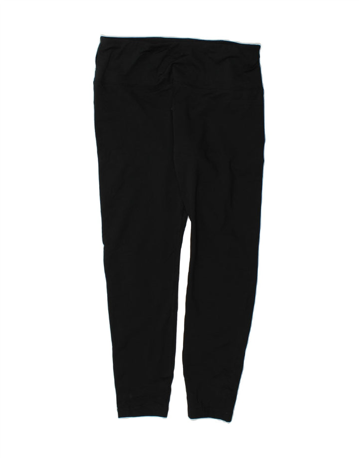 REEBOK Womens Leggings UK 14 Large  Black Polyester Vintage Reebok and Second-Hand Reebok from Messina Hembry 