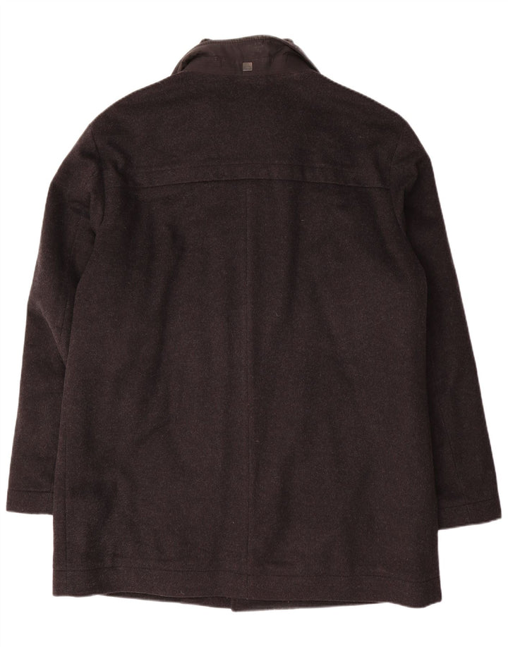 Hugo Boss Mens Overcoat EU 52 XL Grey Wool
