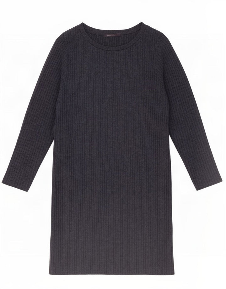 Marks & Spencer Womens Long Sleeve Basic Dress UK 16 Large Navy Blue