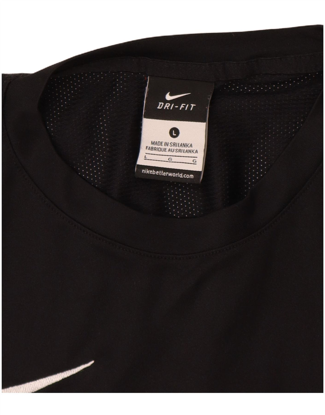 NIKE Mens Dri Fit T-Shirt Top Large Black Polyester