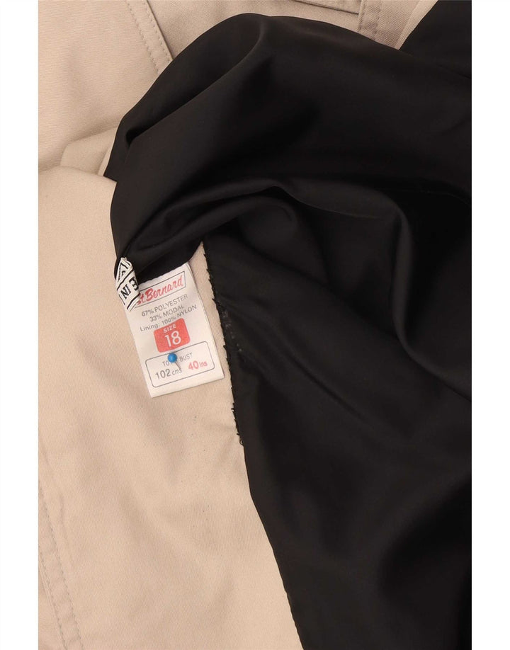 St. Bernard Womens Trench Coat UK 18 XL Beige Polyester