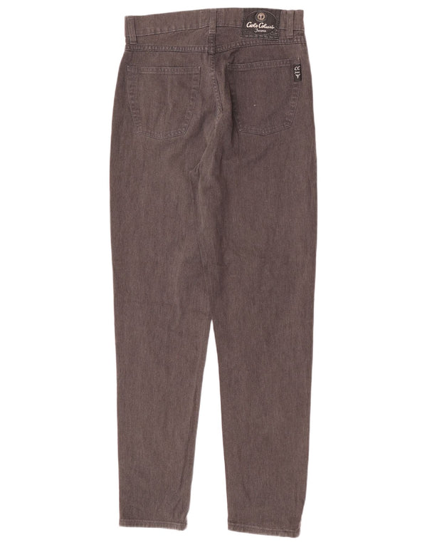 Carlo Colucci Womens High Waist Tapered Jeans IT 42 Medium W27 L30 Brown