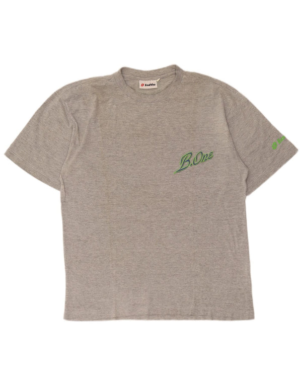 Lotto Mens Graphic T-Shirt Top Medium Grey Cotton