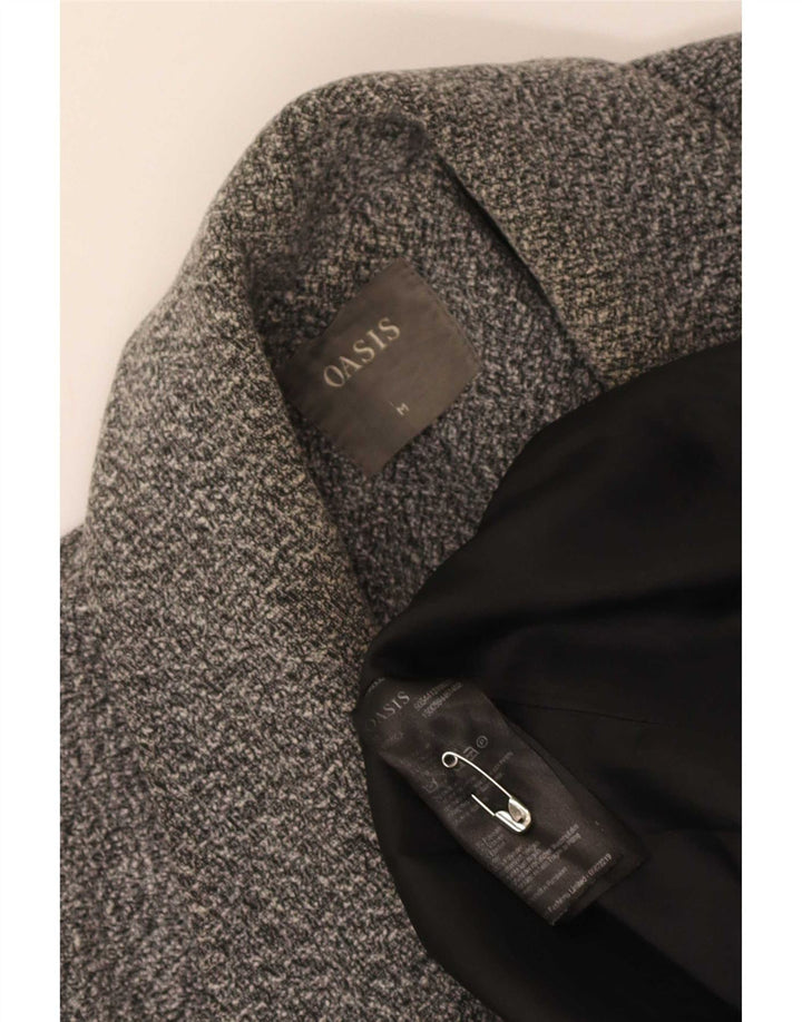 Oasis Womens Regular Fit Overcoat UK 14 Medium Grey Flecked Polyester