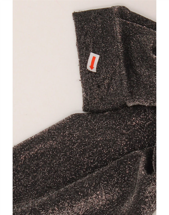 VINTAGE Womens Oversized Shirt Blouse UK 16 Large Black Flecked Polyester