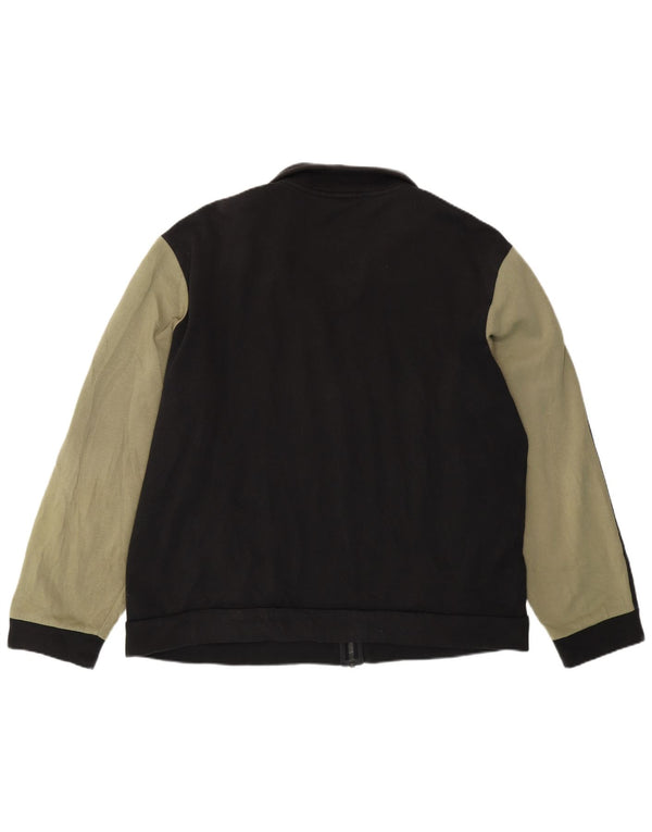 Adidas Mens Tracksuit Top Jacket UK 46/48 XL Black Colourblock Cotton