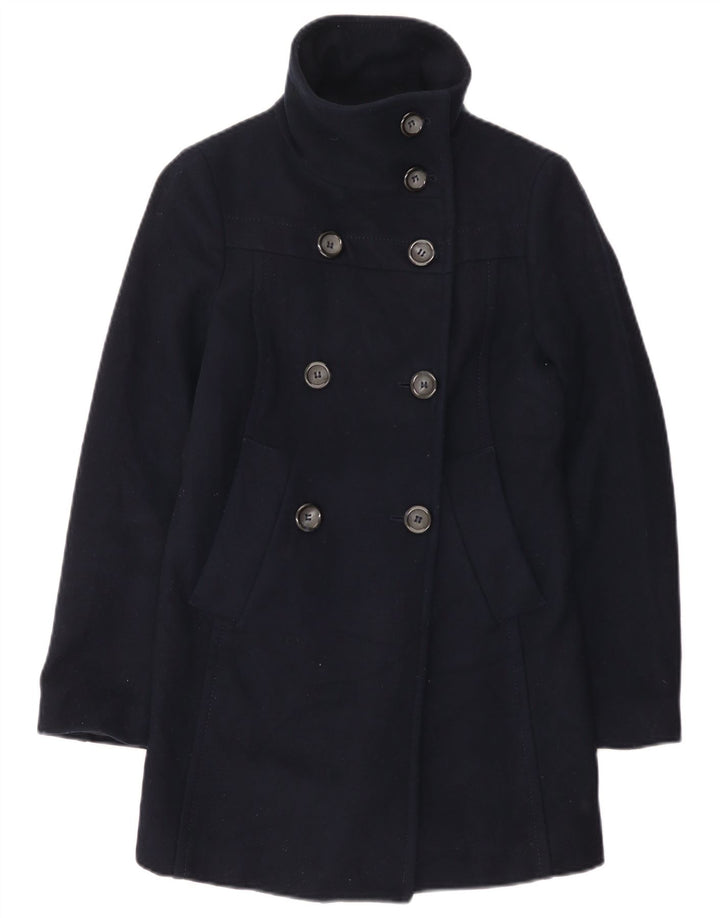 Benetton Girls Double Breasted Coat 9-10 Years Navy Blue