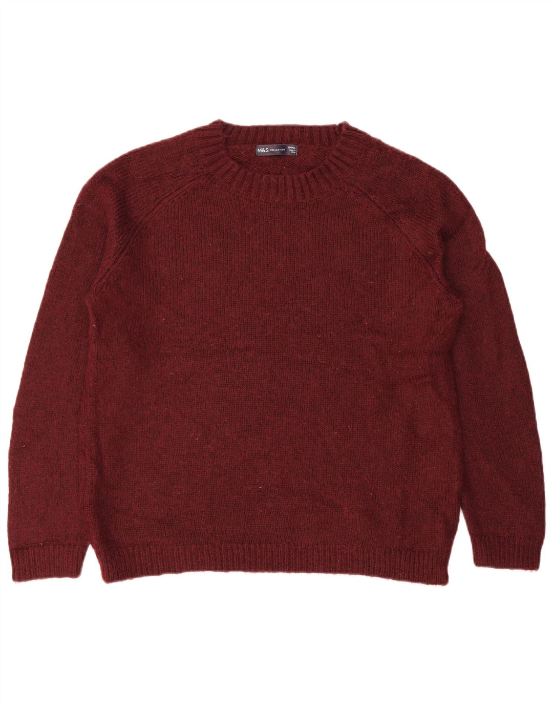 MARKS & SPENCER Womens Boat Neck Jumper Sweater UK 10 Small Burgundy