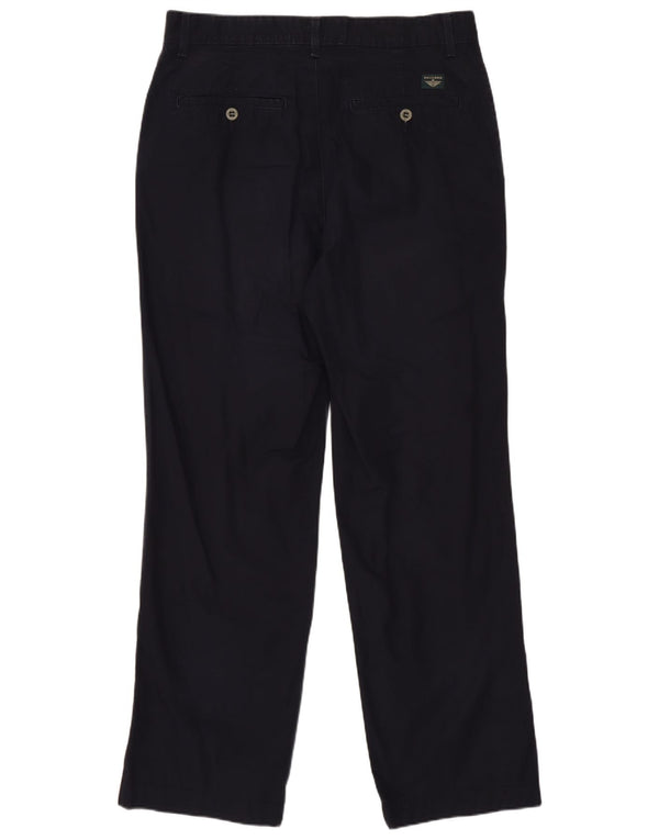Dockers Mens Straight Chino Trousers W32 L29 Navy Blue Cotton