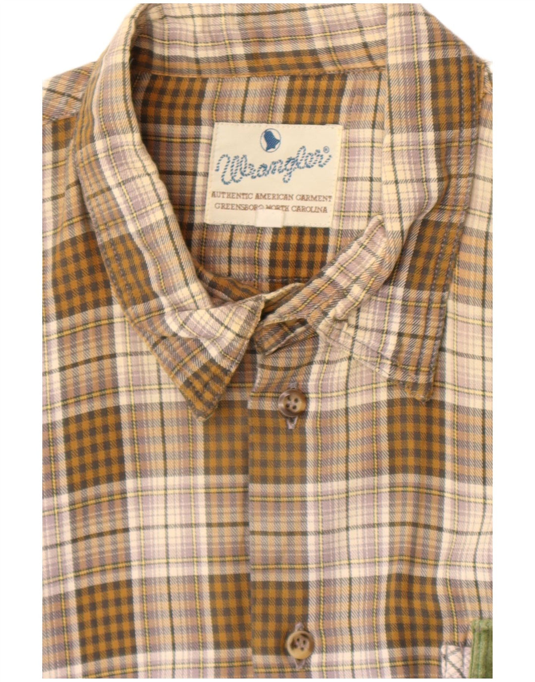 Wrangler Mens Flannel Shirt XL Brown Check