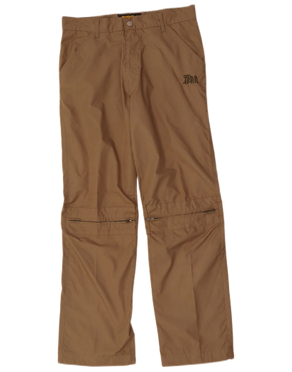 Meltin' Pot Mens Straight Hiking Trousers W33 L32 Beige Polyester