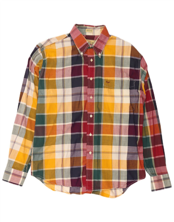Alley & Sons Mens Checked  Shirt Medium Multicoloured Plaid Cotton