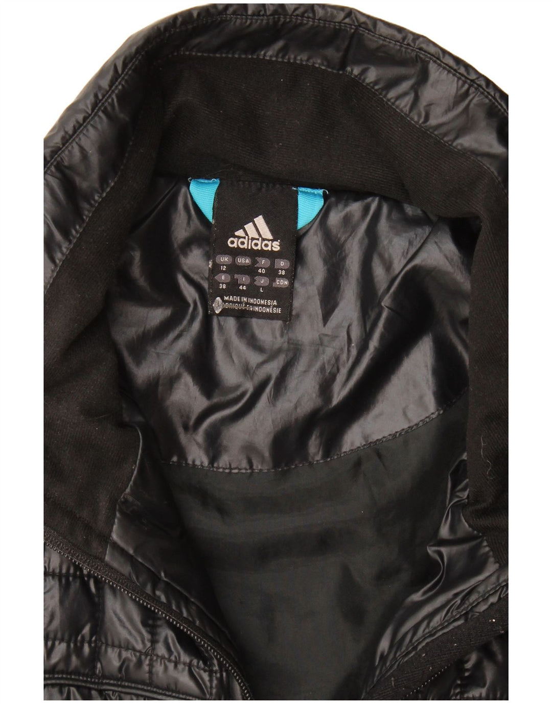 Adidas Womens Padded Jacket UK 12 Medium Black Polyester