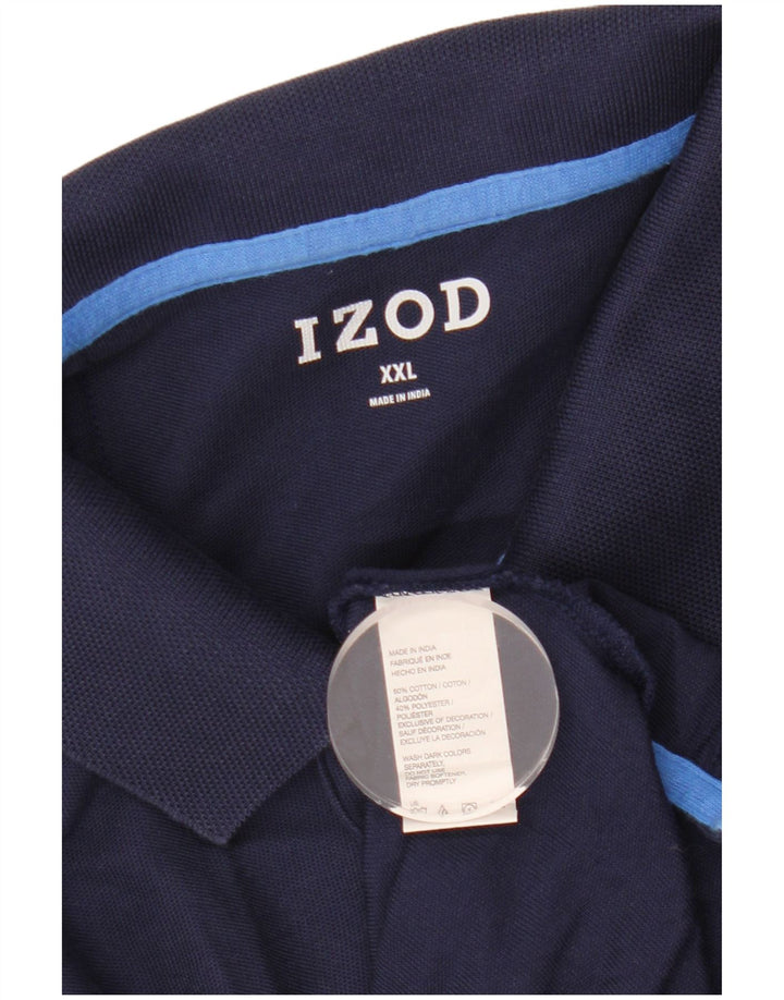 IZOD Mens Polo Shirt 2XL Navy Blue Cotton